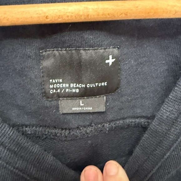 Tavik Classic Black Sweatshirt! Modern Beach Wear! EUC - Picture 3 of 4